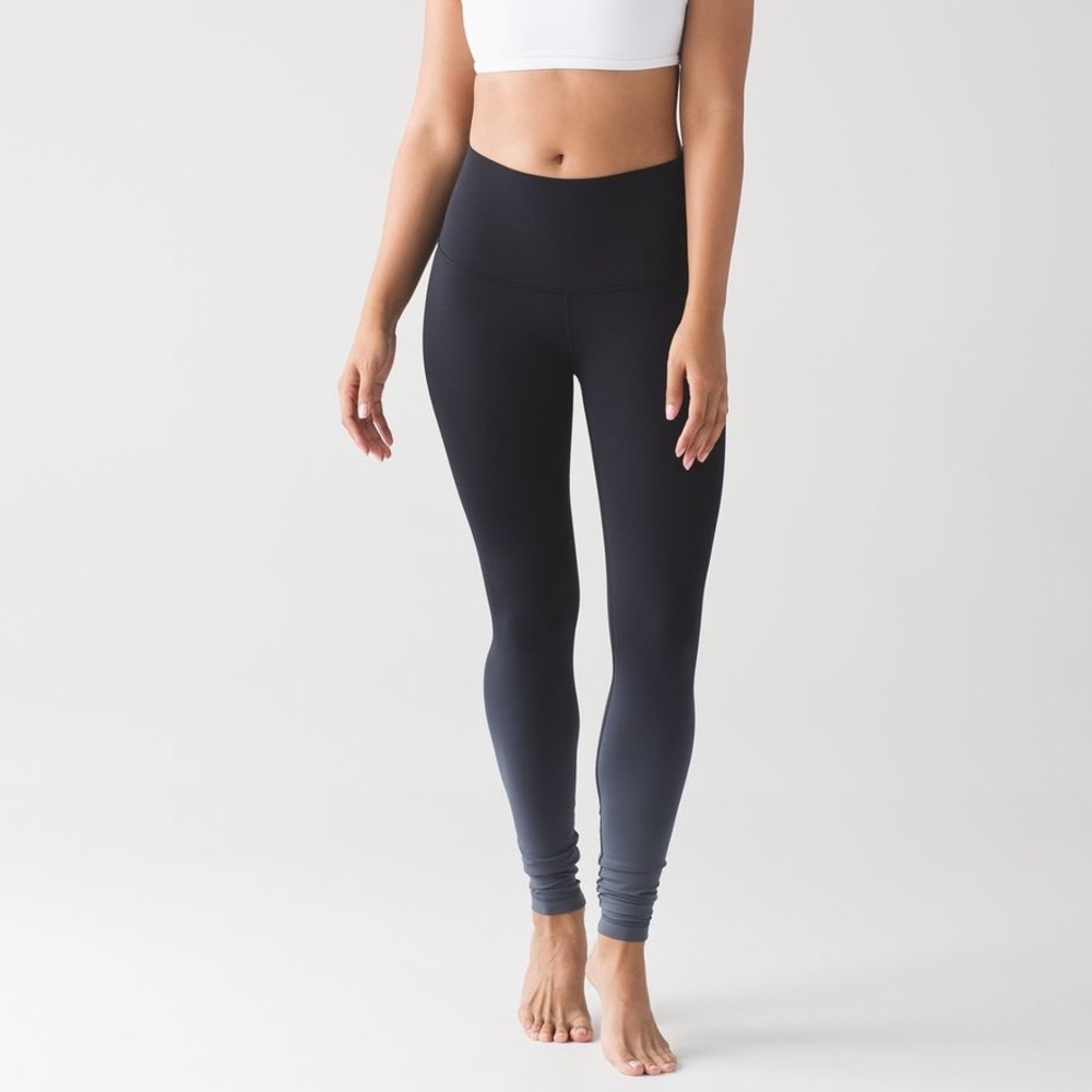 Lululemon Wunder Under High Rise Ombre Legging Black Gray Size 4 DISCONTINUED